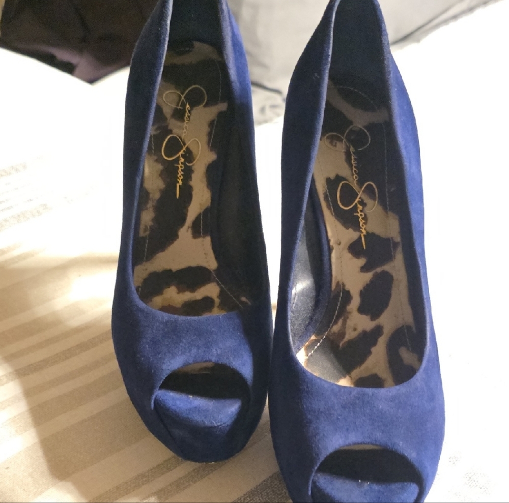 Jessica Simpson Royal Blue Suede Heels